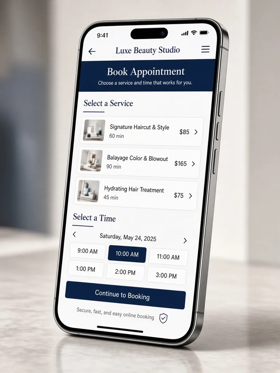 Public KELFIX online booking with services and times