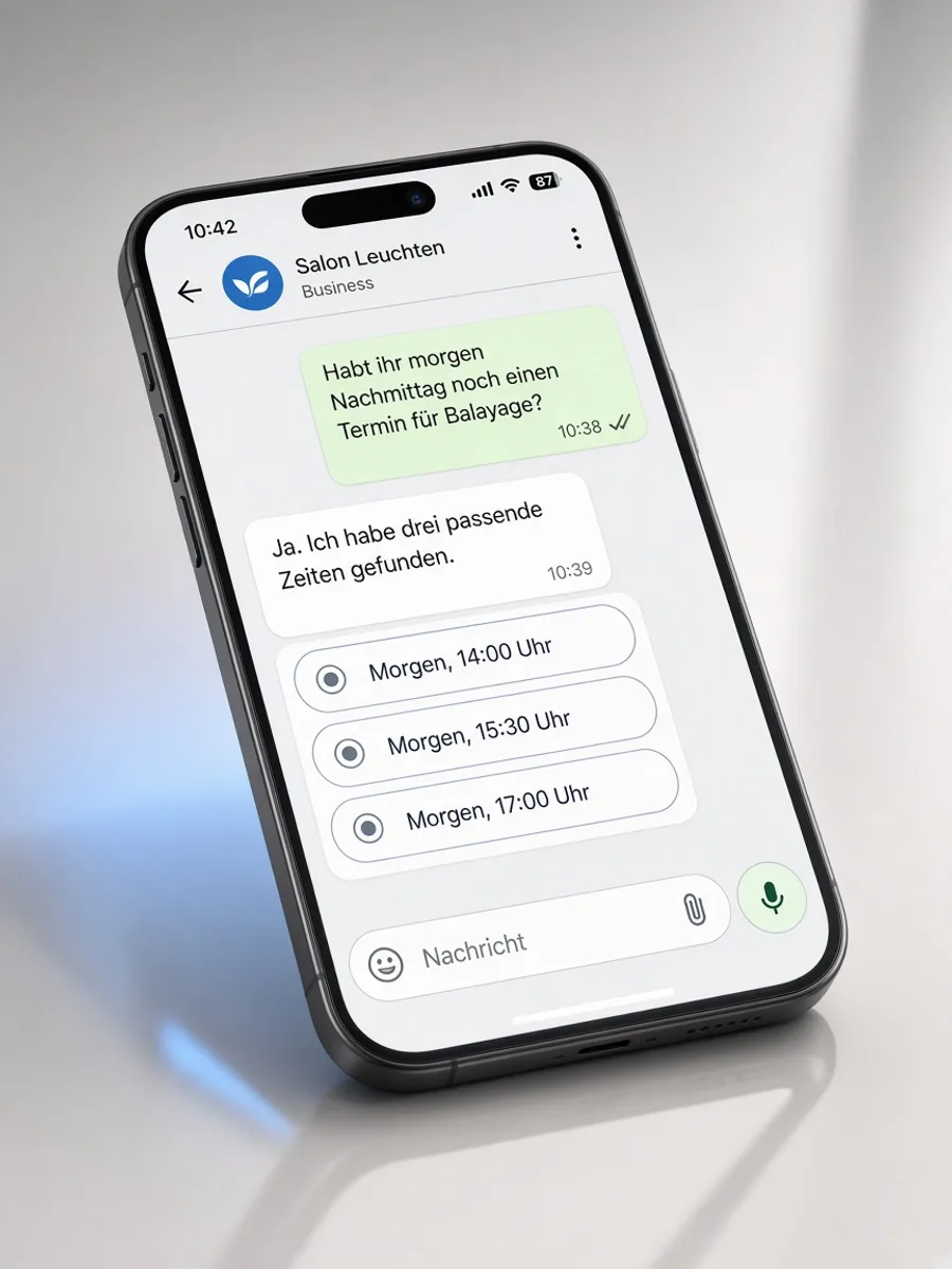 Preview of a KELFIX WhatsApp booking conversation and confirmation
